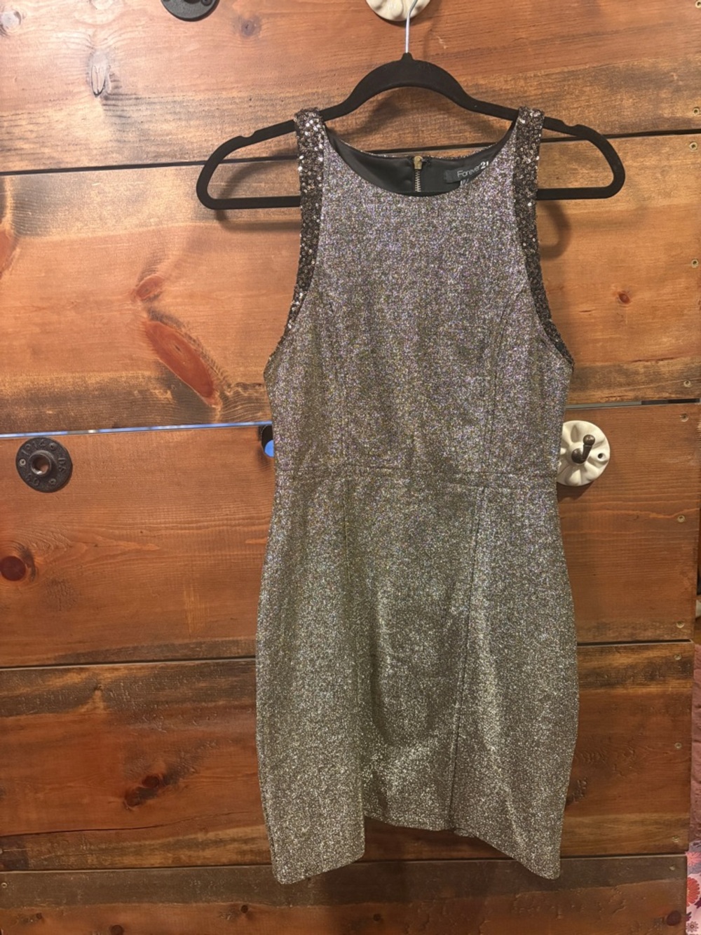 Forever 21 Gold and Black Sequin Mini Dress